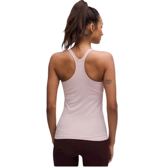 LULULEMON Ebb To Street Tank pink/peach racerback ribbed hip length sz 8 - NWT! - Picture 2 of 9